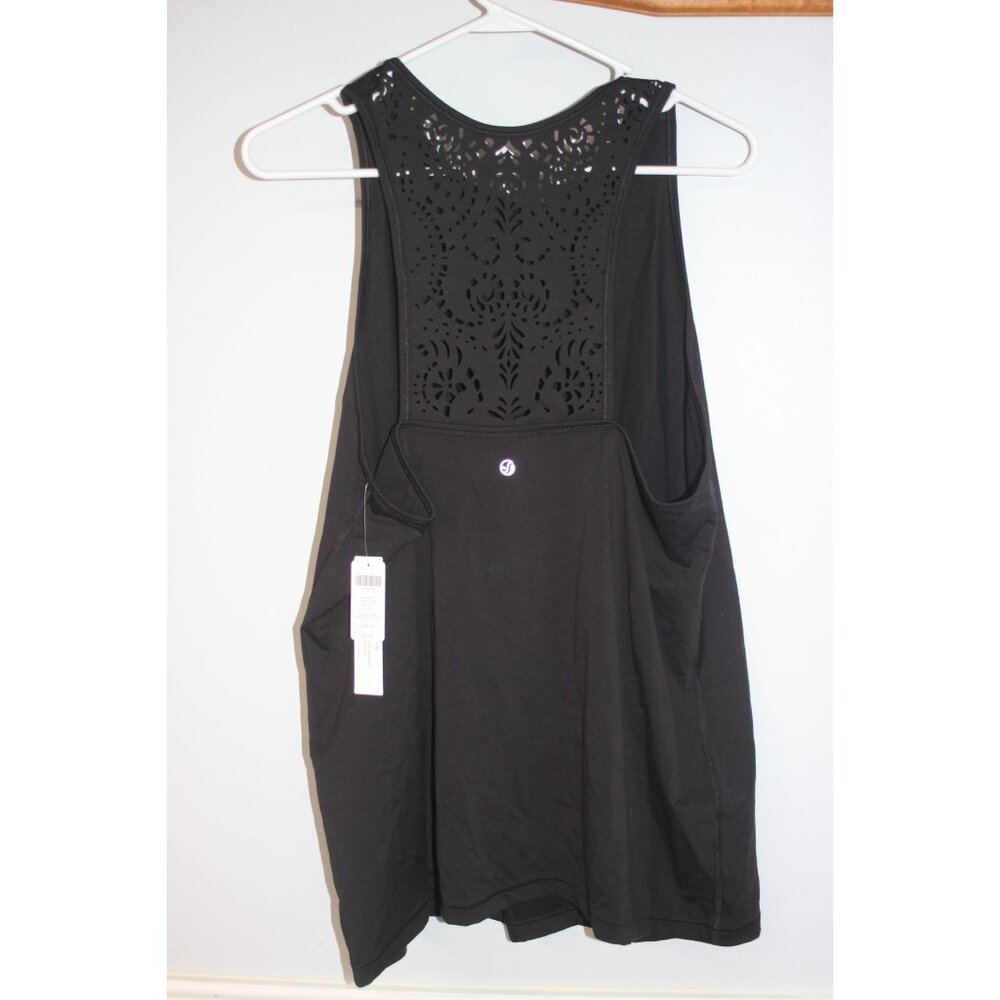 Soma Sport Womens Laser Cut Tank Top Black XL Nylon/Elastane Sleeveless Racerbac